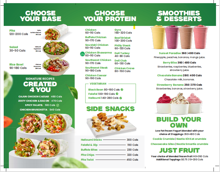 Menu, Pita Pit