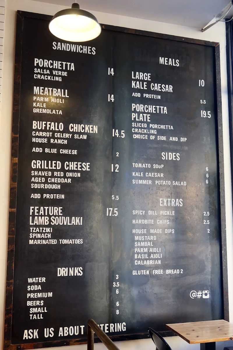 Menu, Meat & Bread