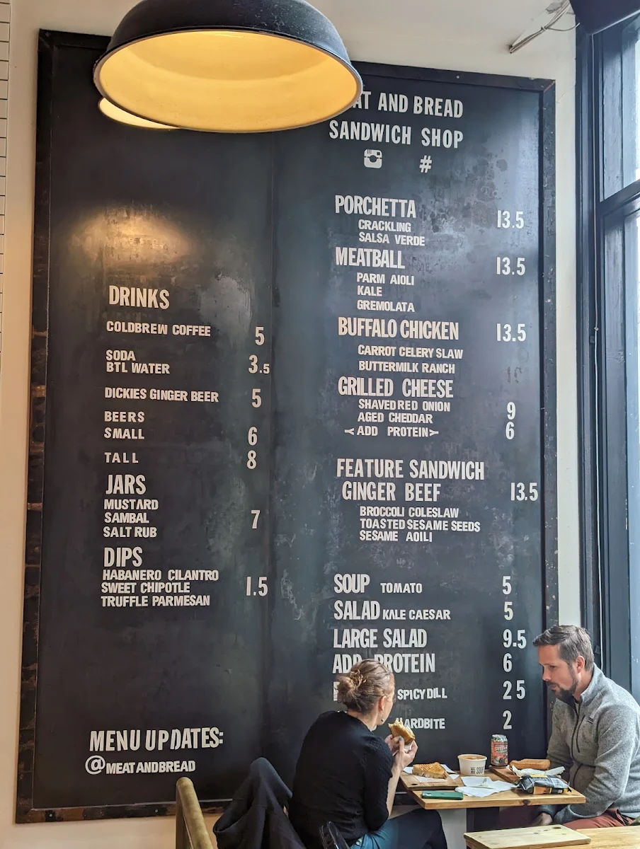 Menu, Meat & Bread