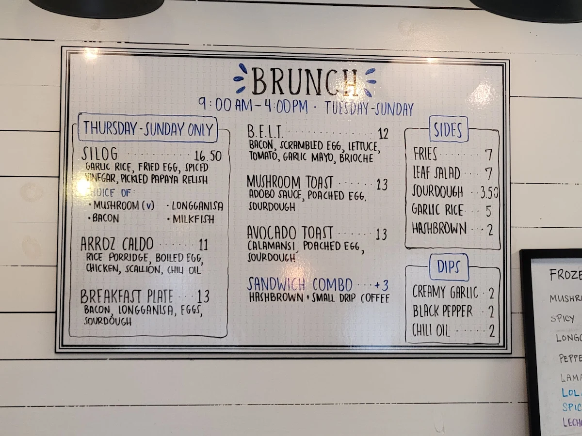 Menu, Saints on Main