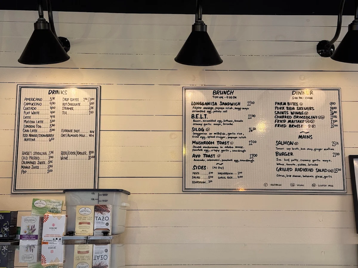 Menu, Saints on Main