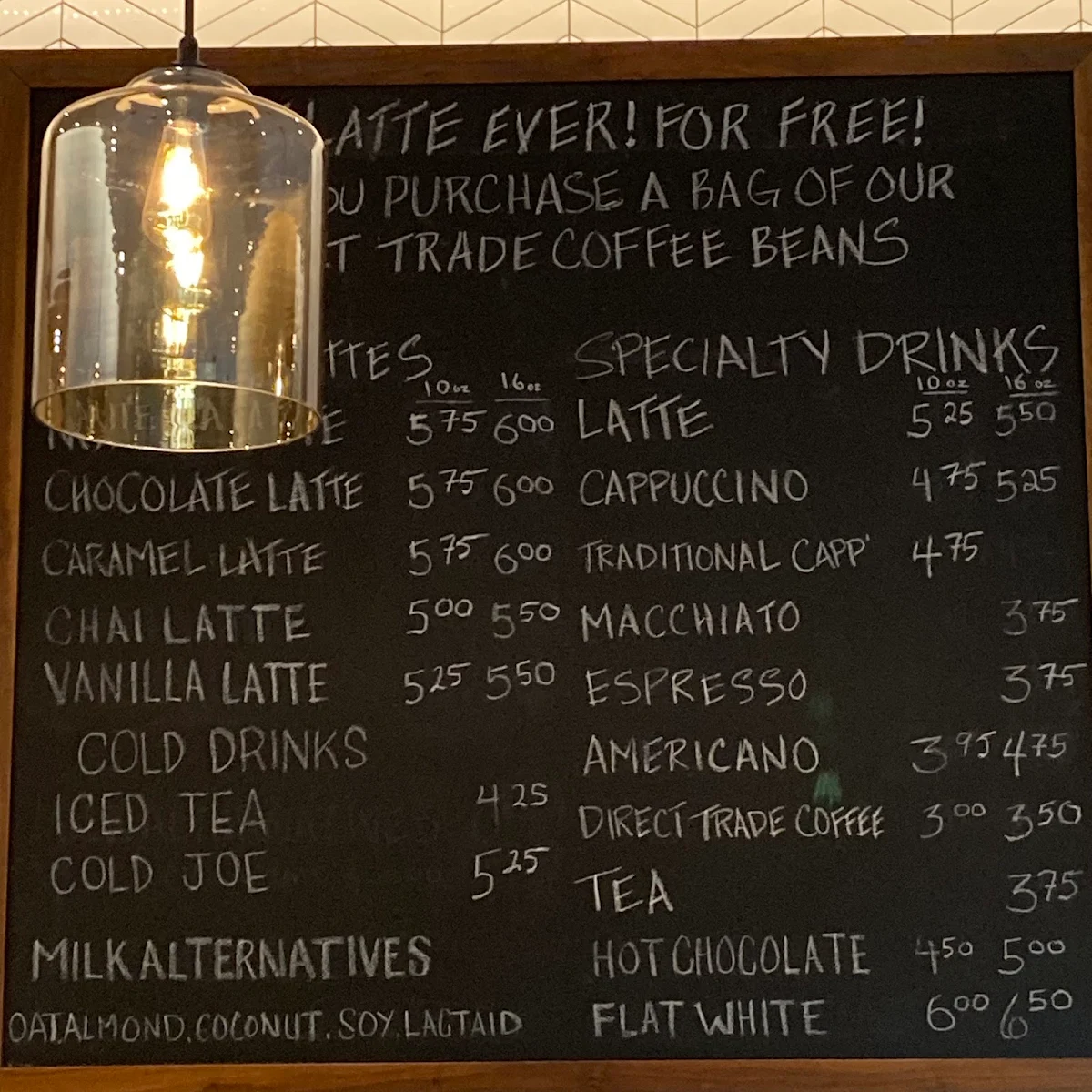 Menu, Deville Coffee