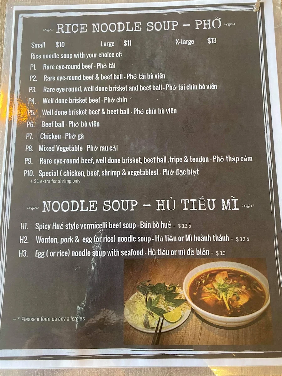 Menu, Waiting Phở U