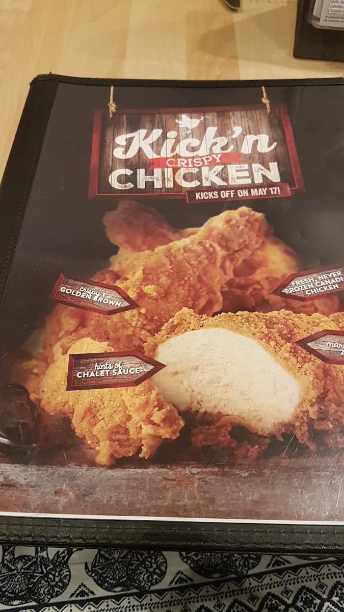 Menu, Swiss Chalet