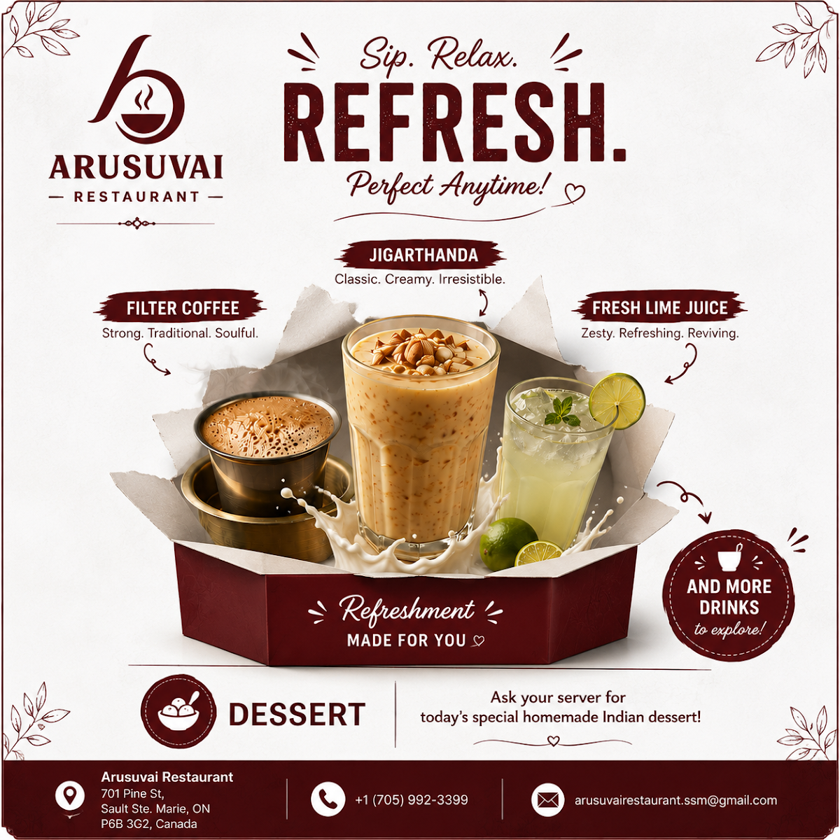 Menu, Arusuvai Restaurant
