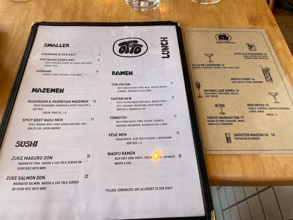 Menu, Bar OTTO