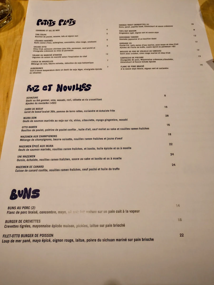 Menu, Bar OTTO