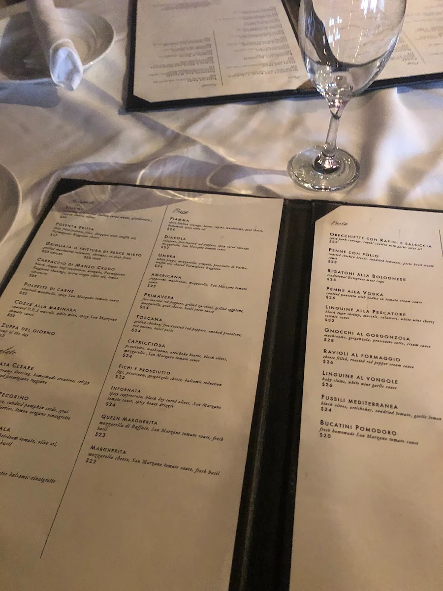 Menu, FiAMMA Restaurant