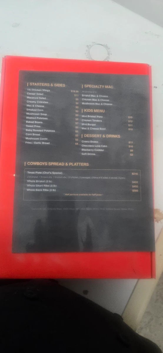 Menu, Blackwood Smokehouse