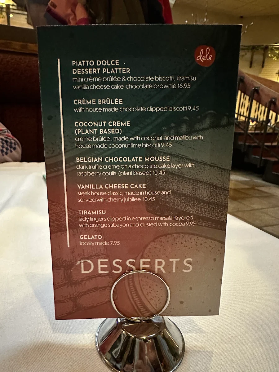 Menu, Del's Italian Kitchen