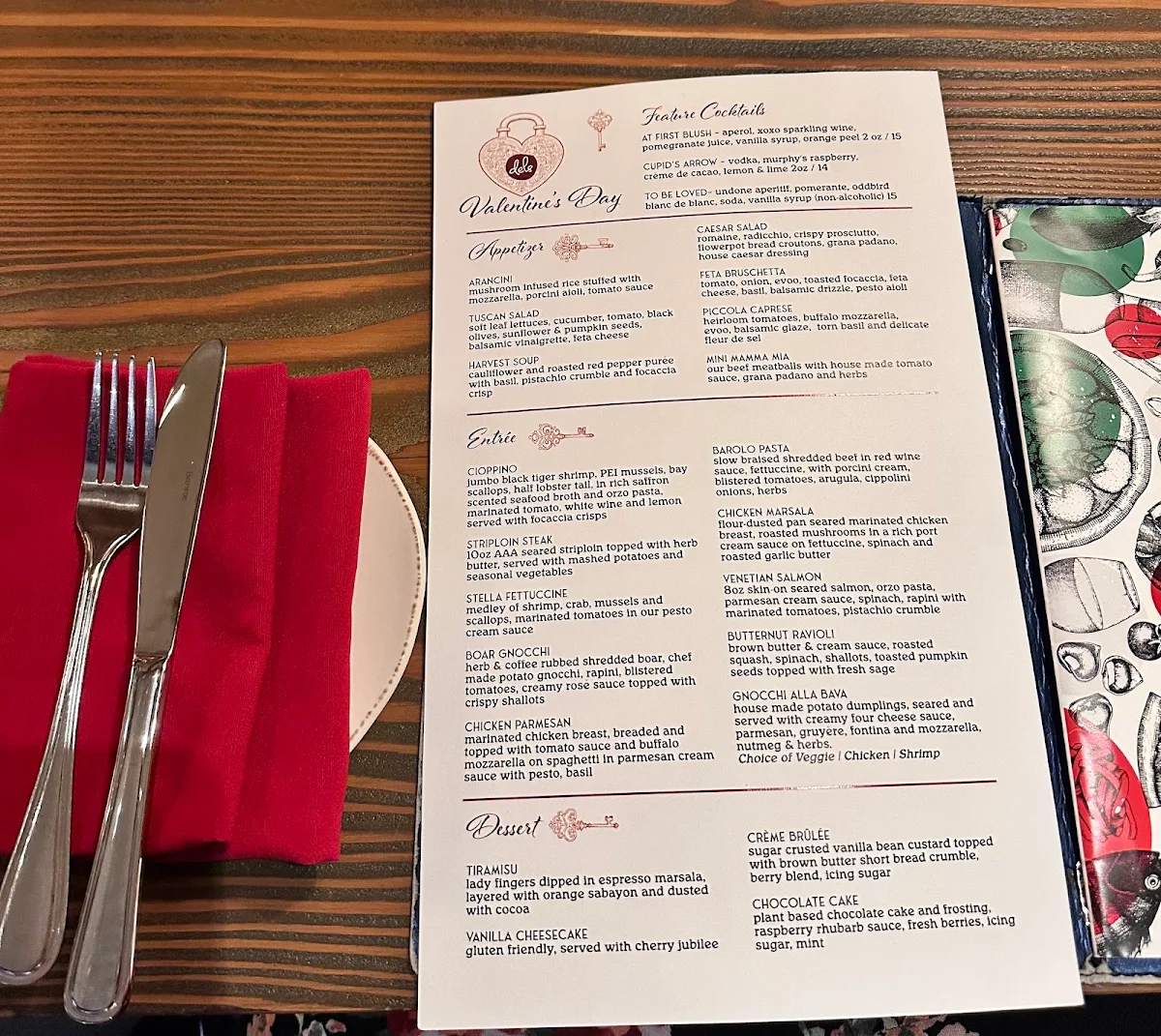 Menu, Del's Italian Kitchen