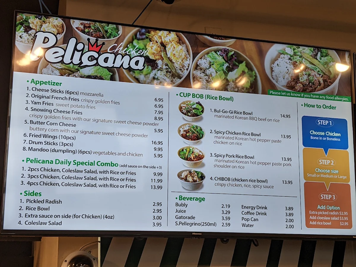 Menu, Pelicana Chicken Robson
