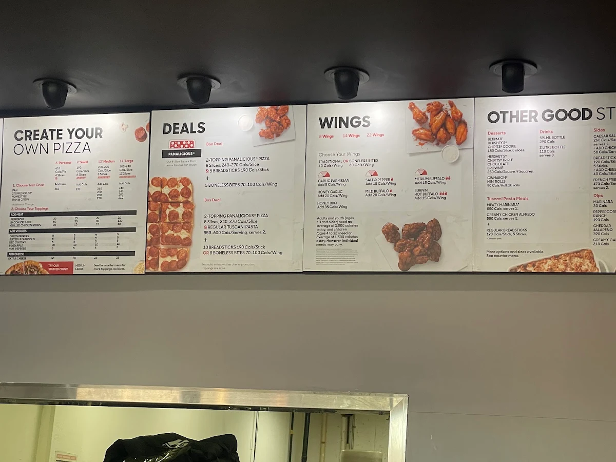 Menu, Pizza Hut