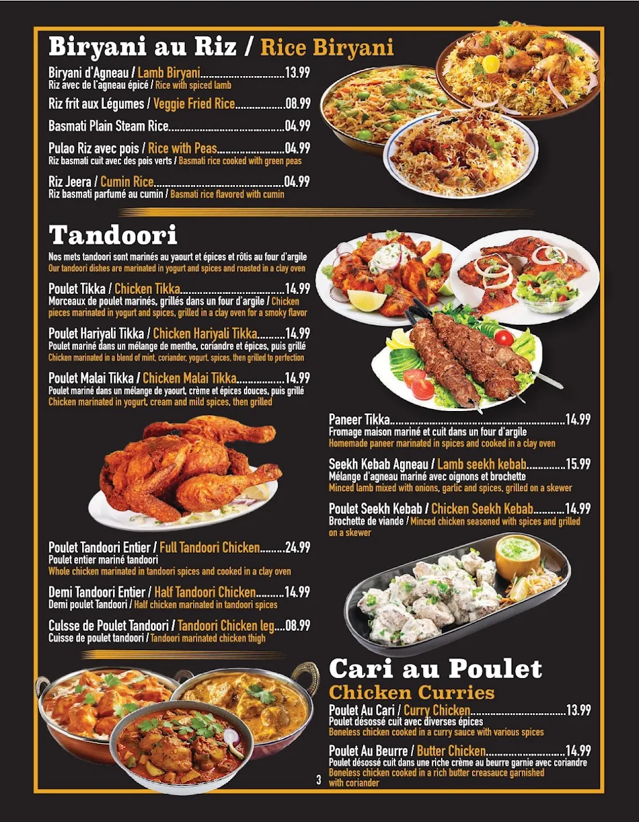 Menu, Mr India Express Sweets & Restaurant