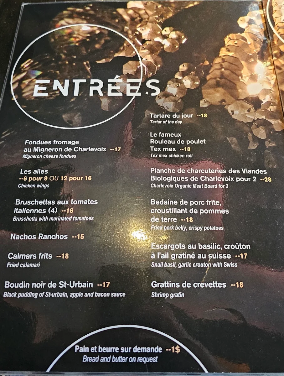 Menu, Restaurant Allegro