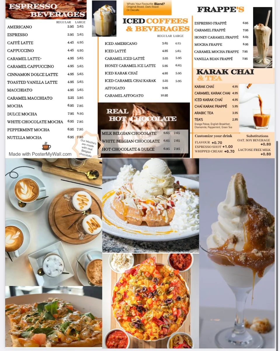Menu, AMORA Café