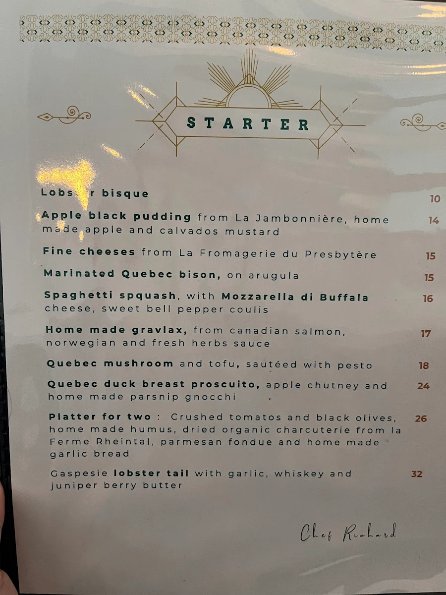 Menu, A la Bonne Vôtre