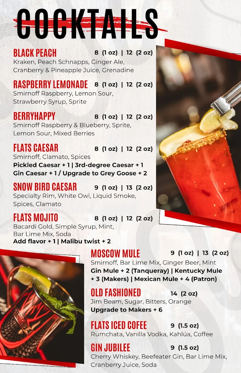 Menu, The Flats Eatery + Drink Swift Current