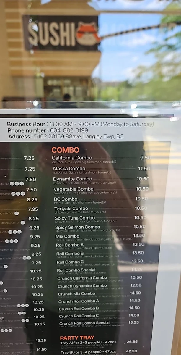 Menu, Sushi Monster