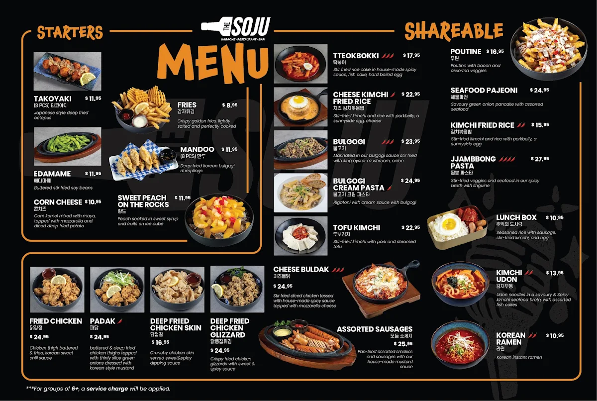Menu, THE SOJU