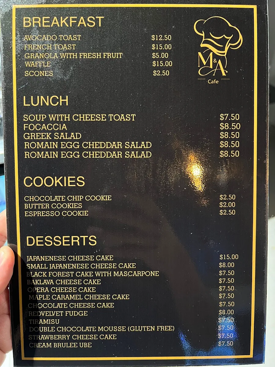 Menu, M&A CAFE