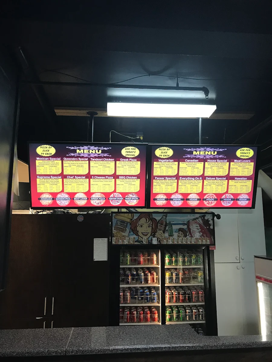 Menu, Queensboro Pizza