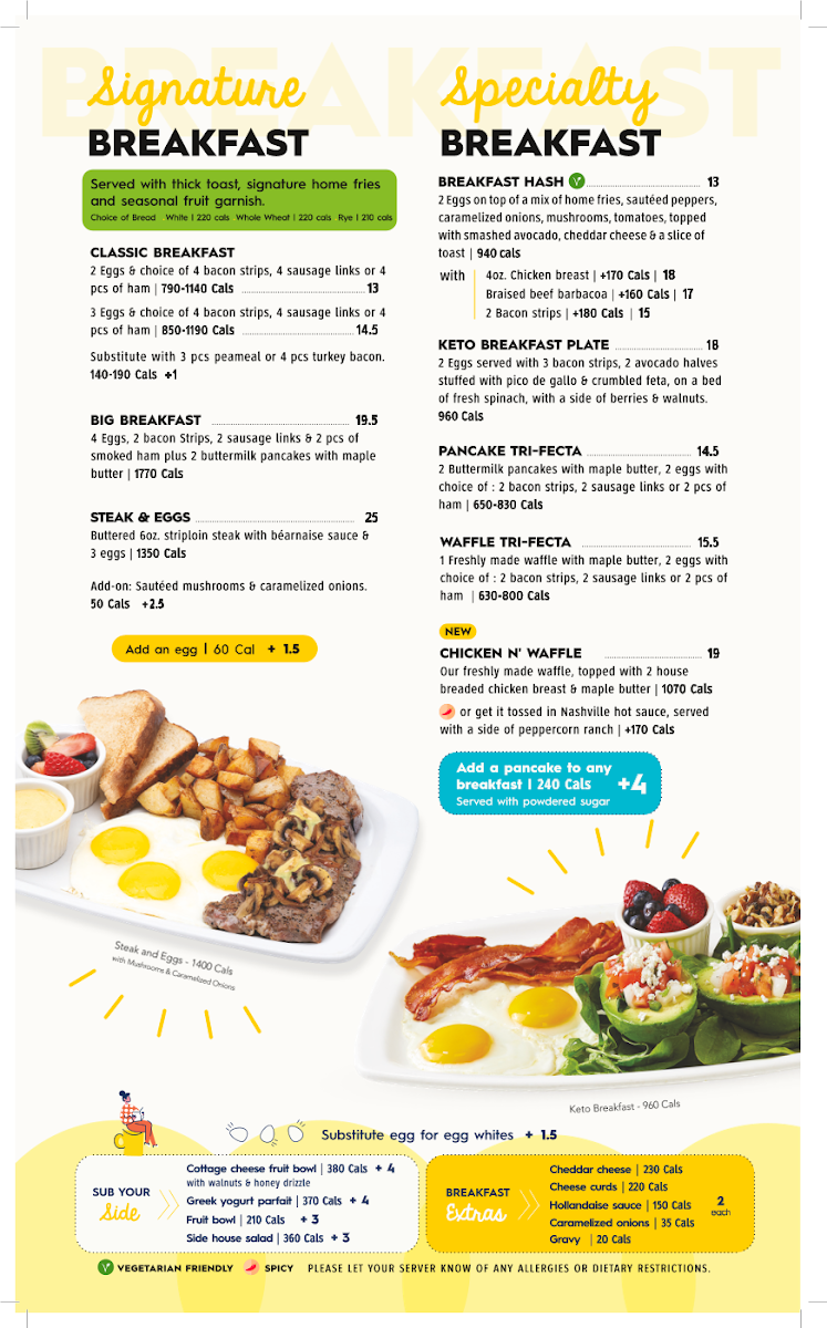 Menu, Eggsmart