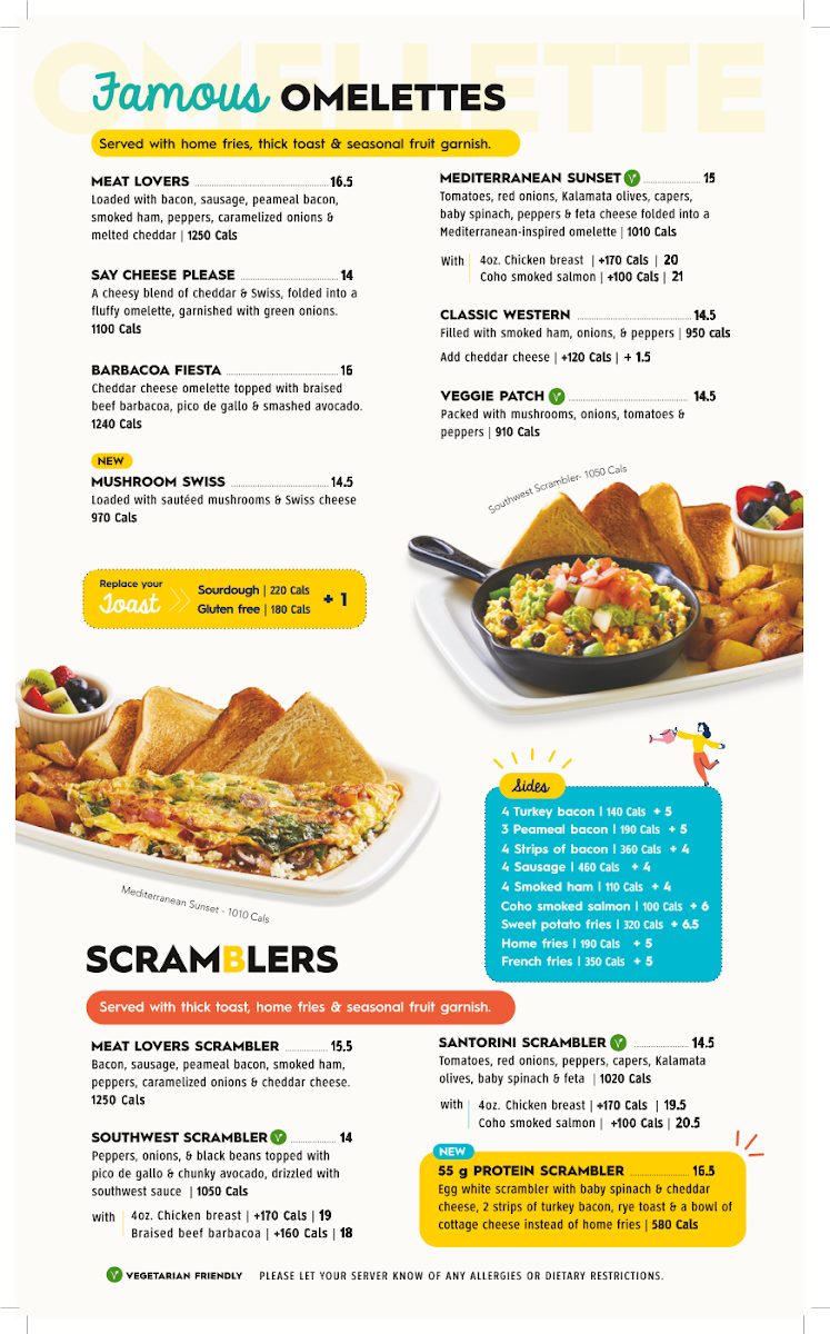 Menu, Eggsmart