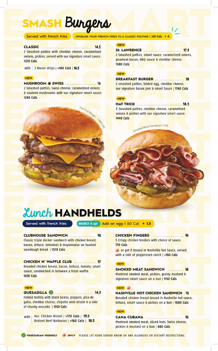 Menu, Eggsmart
