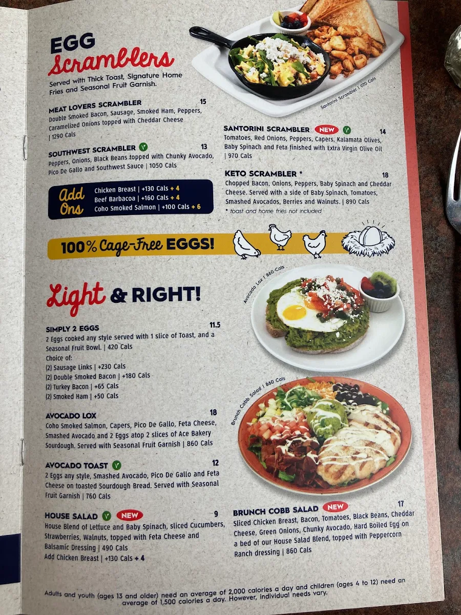 Menu, Eggsmart