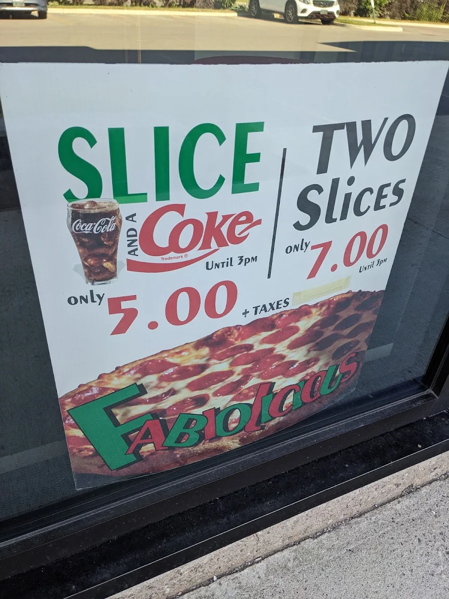Menu, Fabio's Pizza