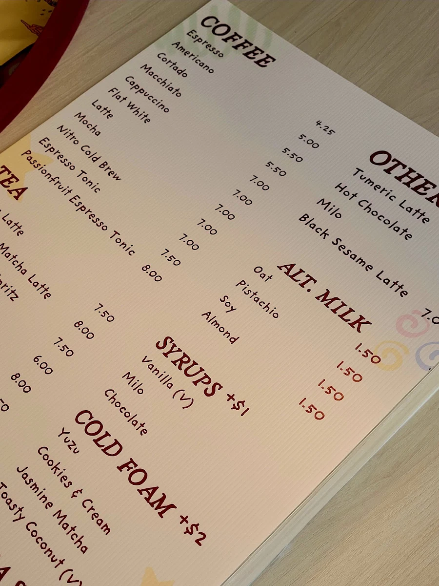 Menu, Maison 118 Cafe & Bakery