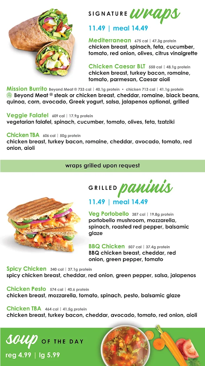 Menu, FRESH Healthy Cafe - Marda Loop