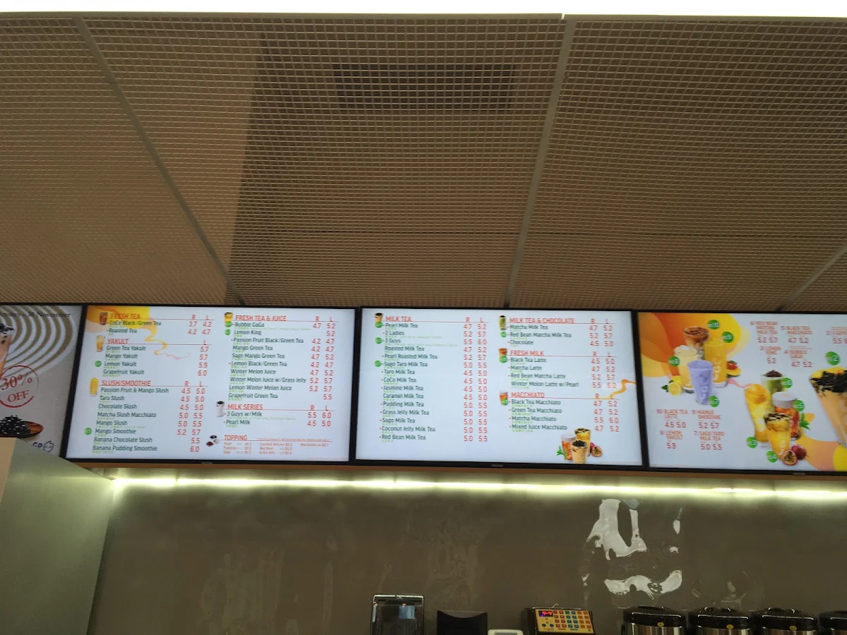 Menu, CoCo Bubble Tea - Bank St Ottawa