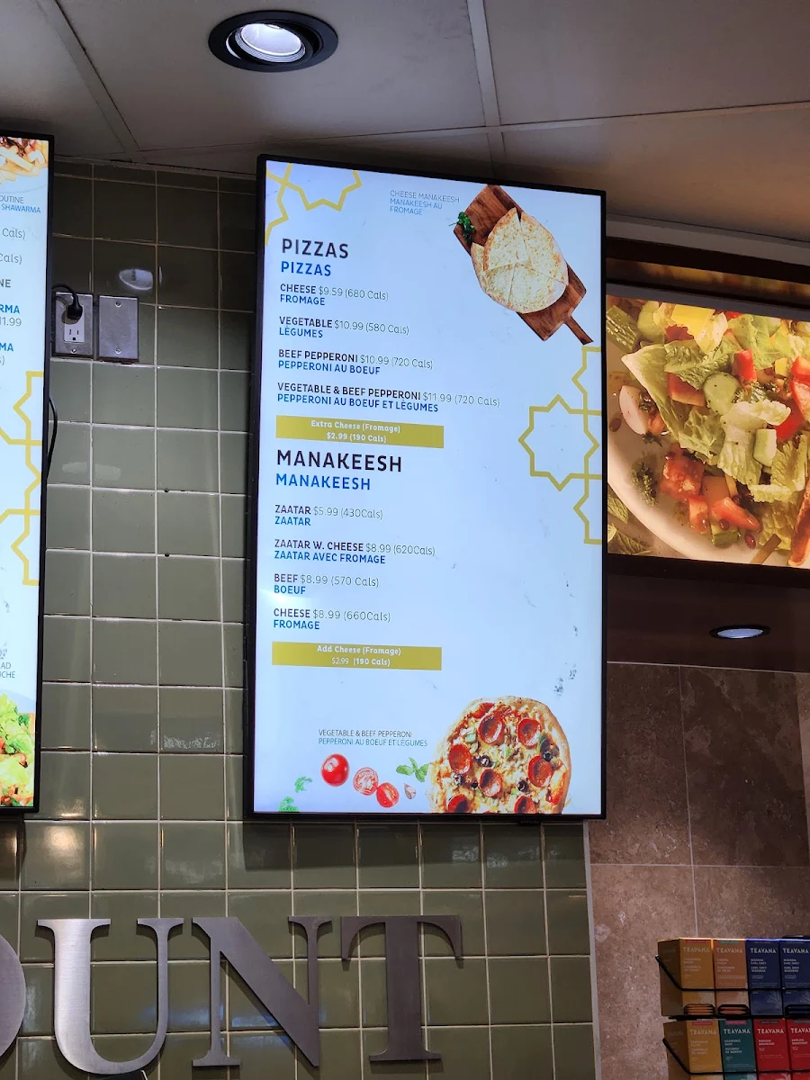 Menu, Paramount Fine Foods