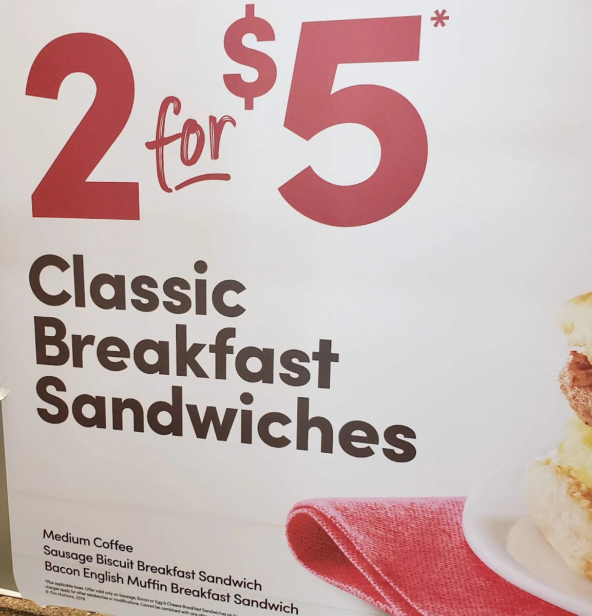Menu, Tim Hortons
