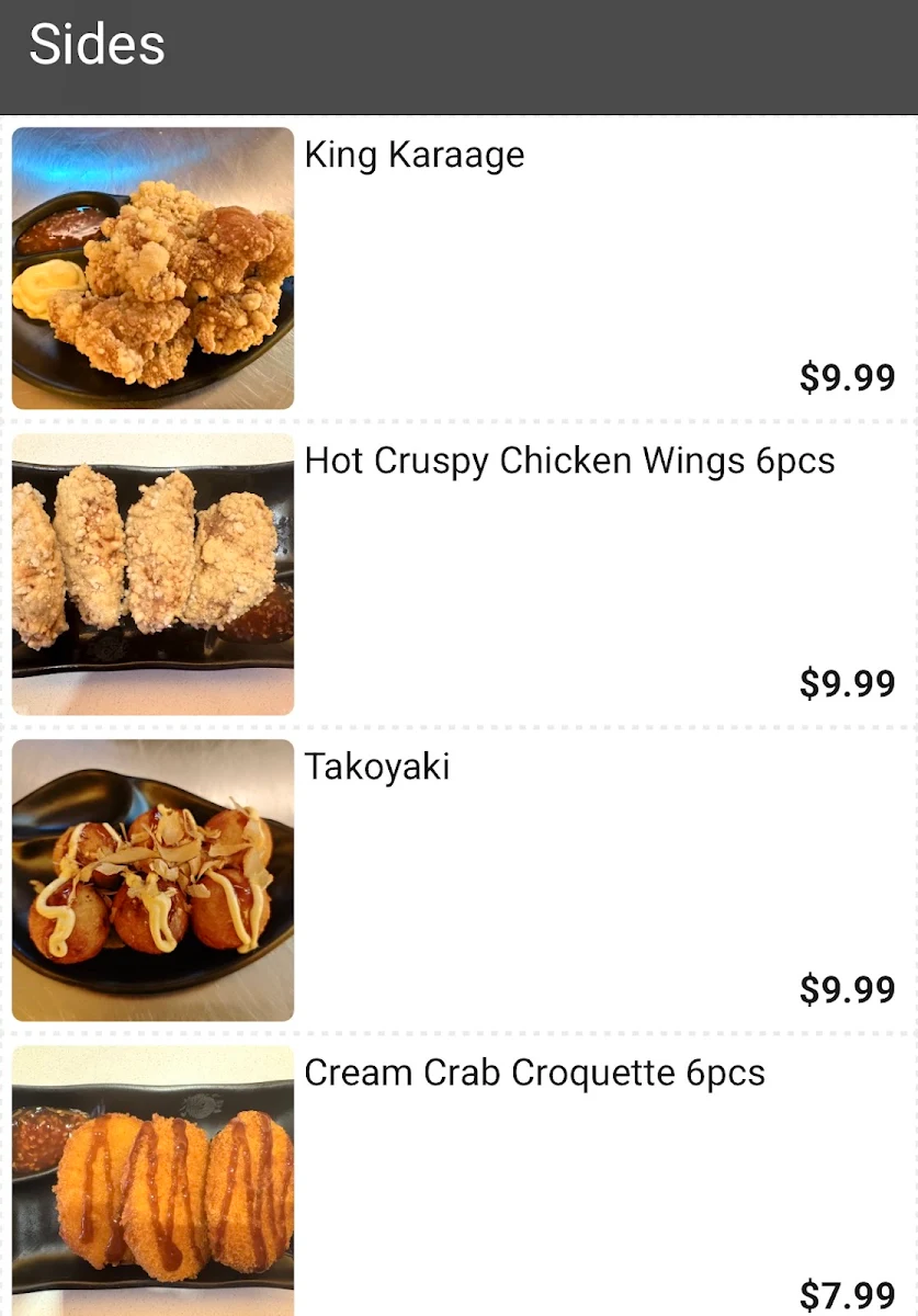 Menu, Menya Inoichi Ramen 猪一面屋 Calgary
