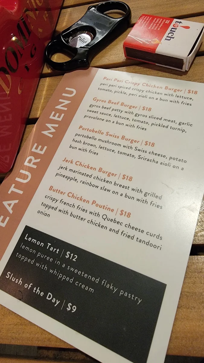 Menu, Q Cigar Room