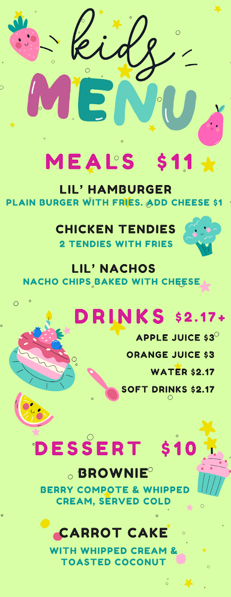 Menu, 540 North