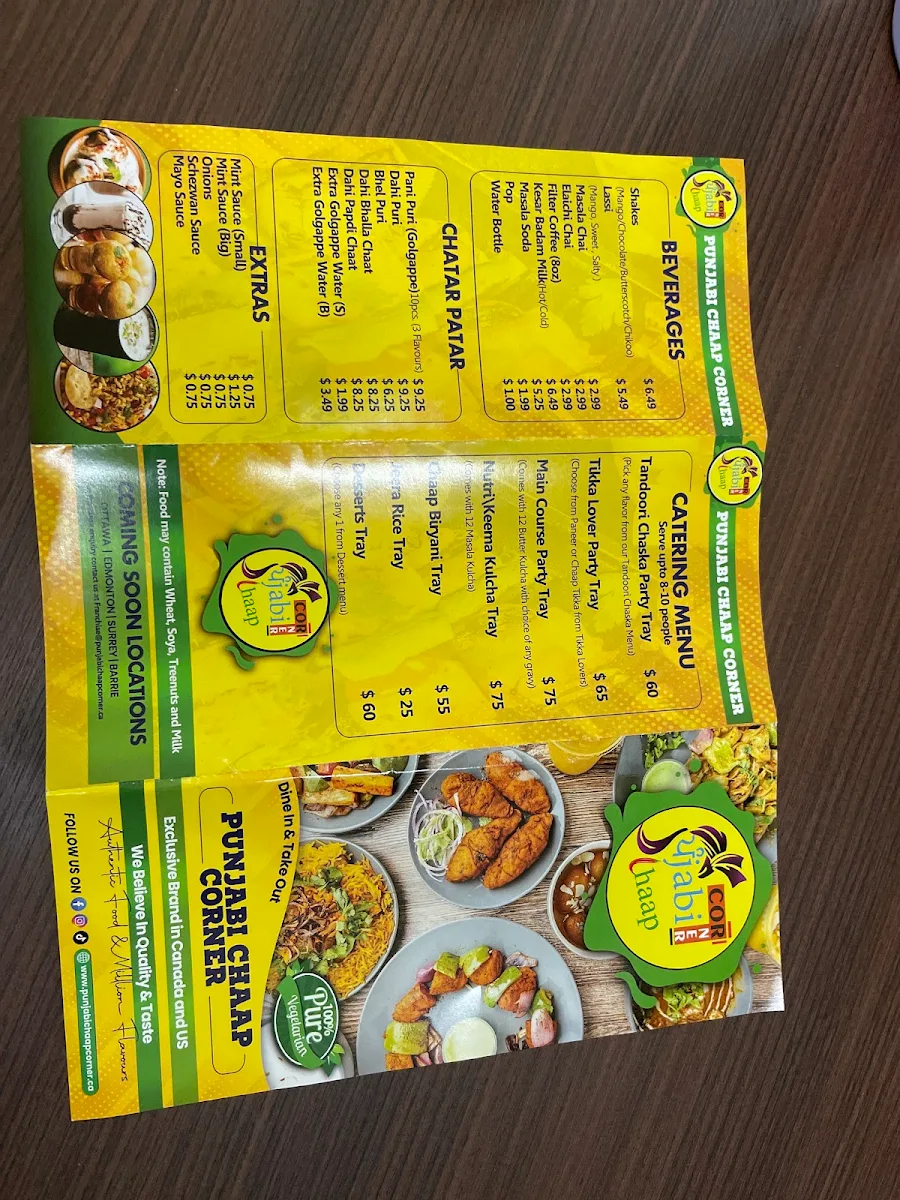 Menu, Punjabi Chaap Surrey