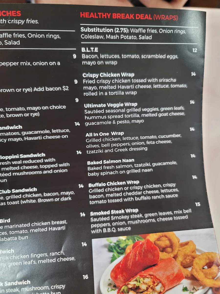 Menu, Royal Bistro