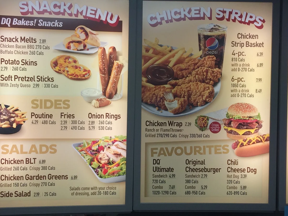 Menu, Dairy Queen Grill & Chill