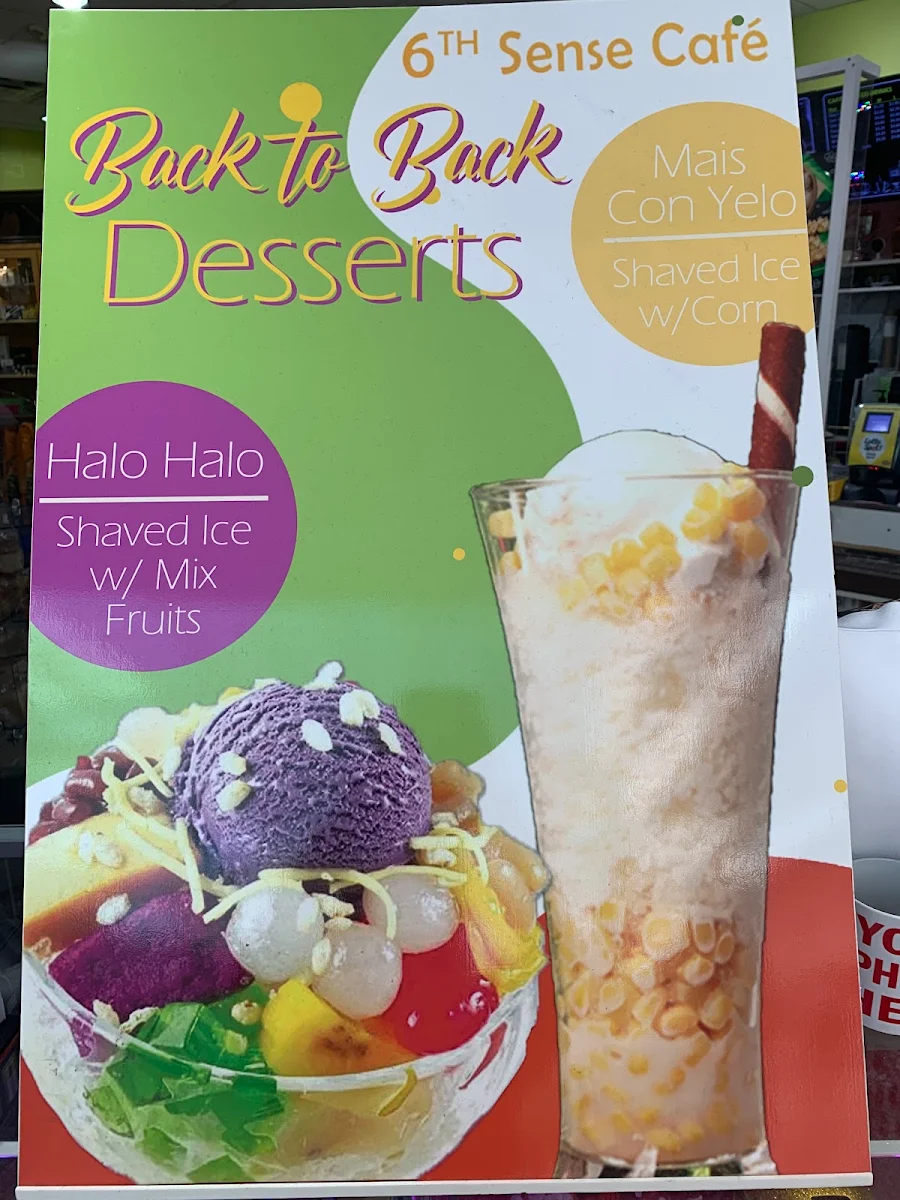 Menu, 6th Sense Cafe