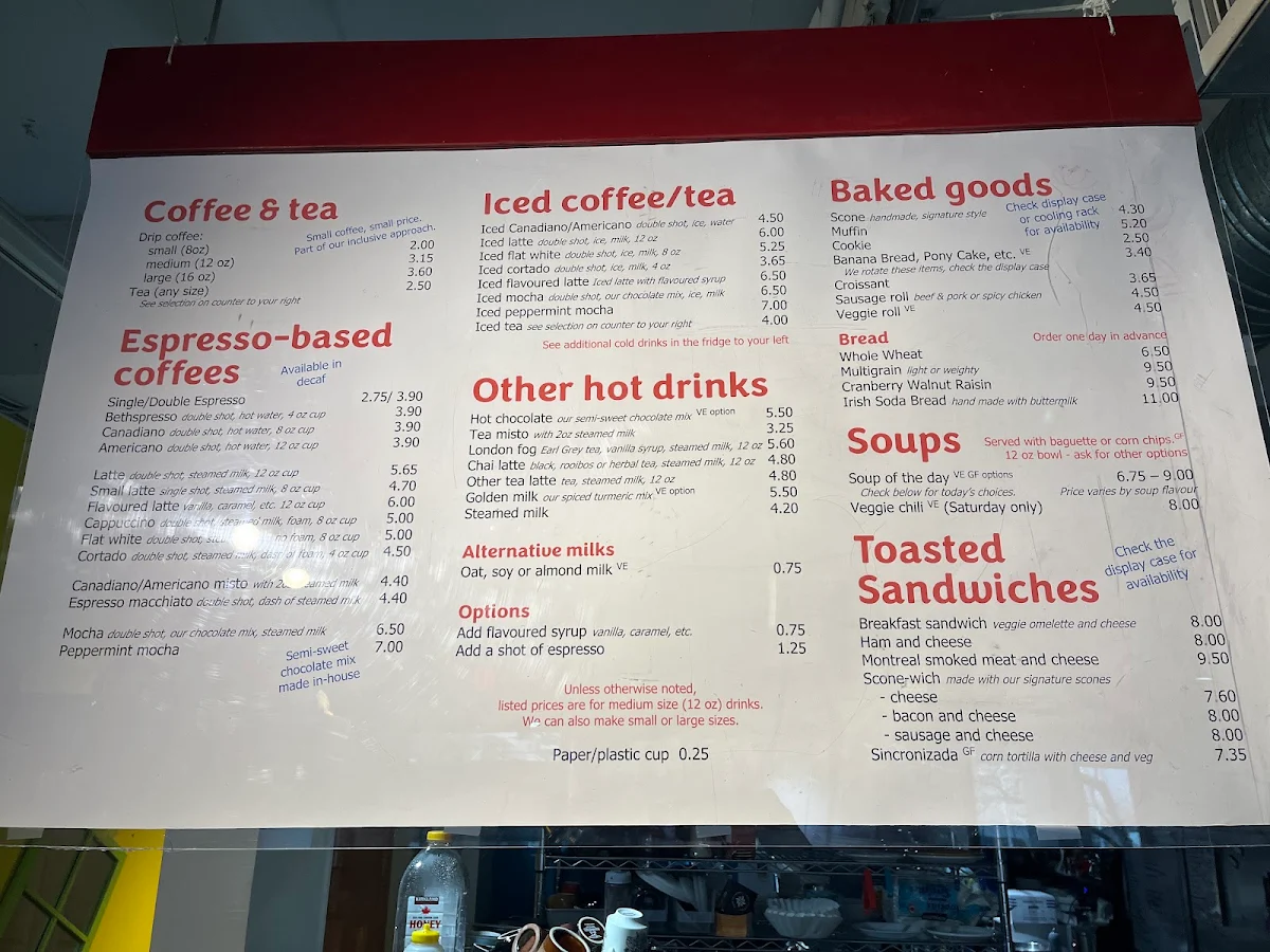 Menu, Convivial Cafe And Bakery