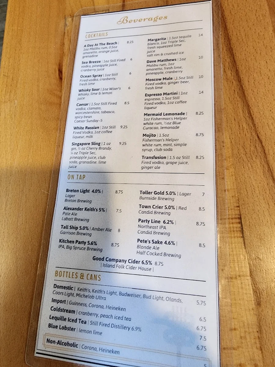 Menu, The Clove Hitch Bar & Bistro