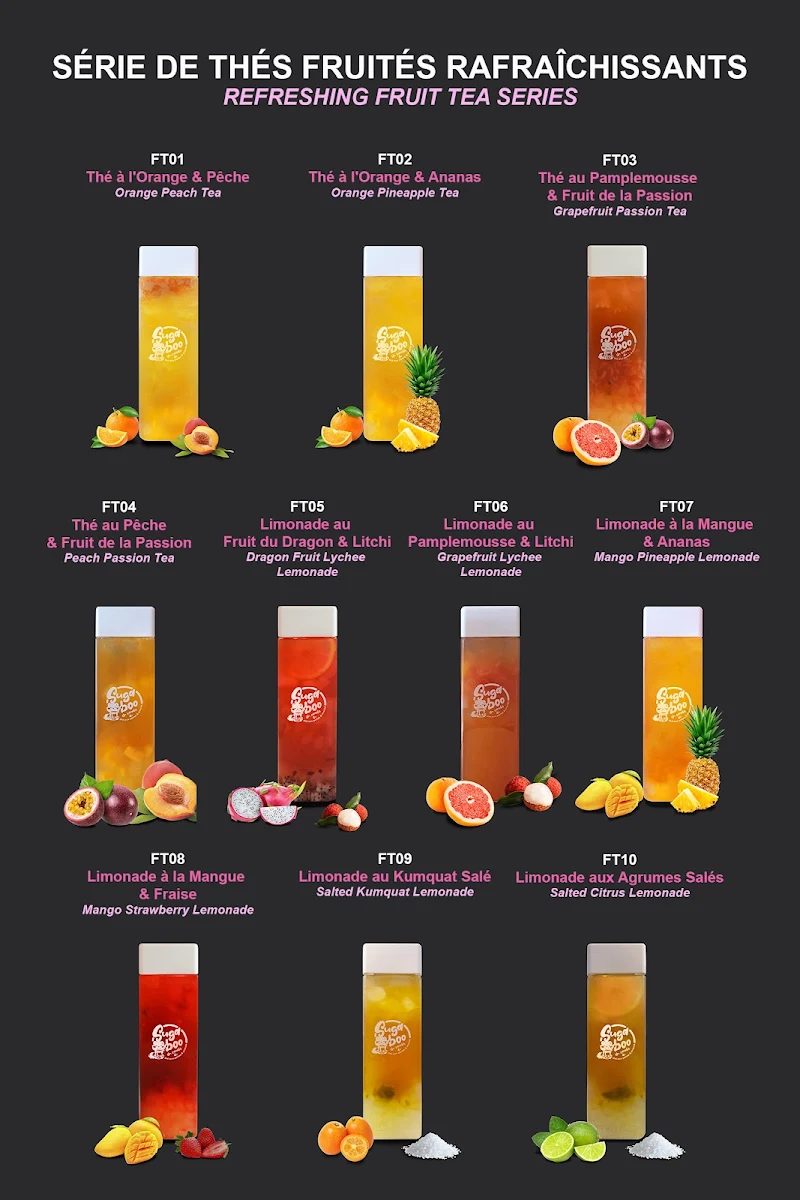 Menu, Suga Boo - Bubble Teas & Snacks