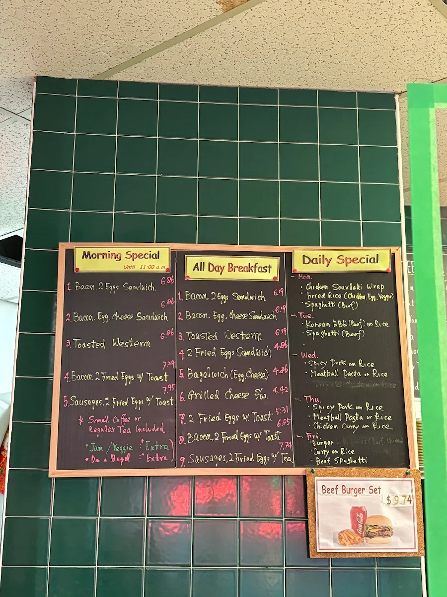 Menu, Green & Sprouts (Drinks & Foods)