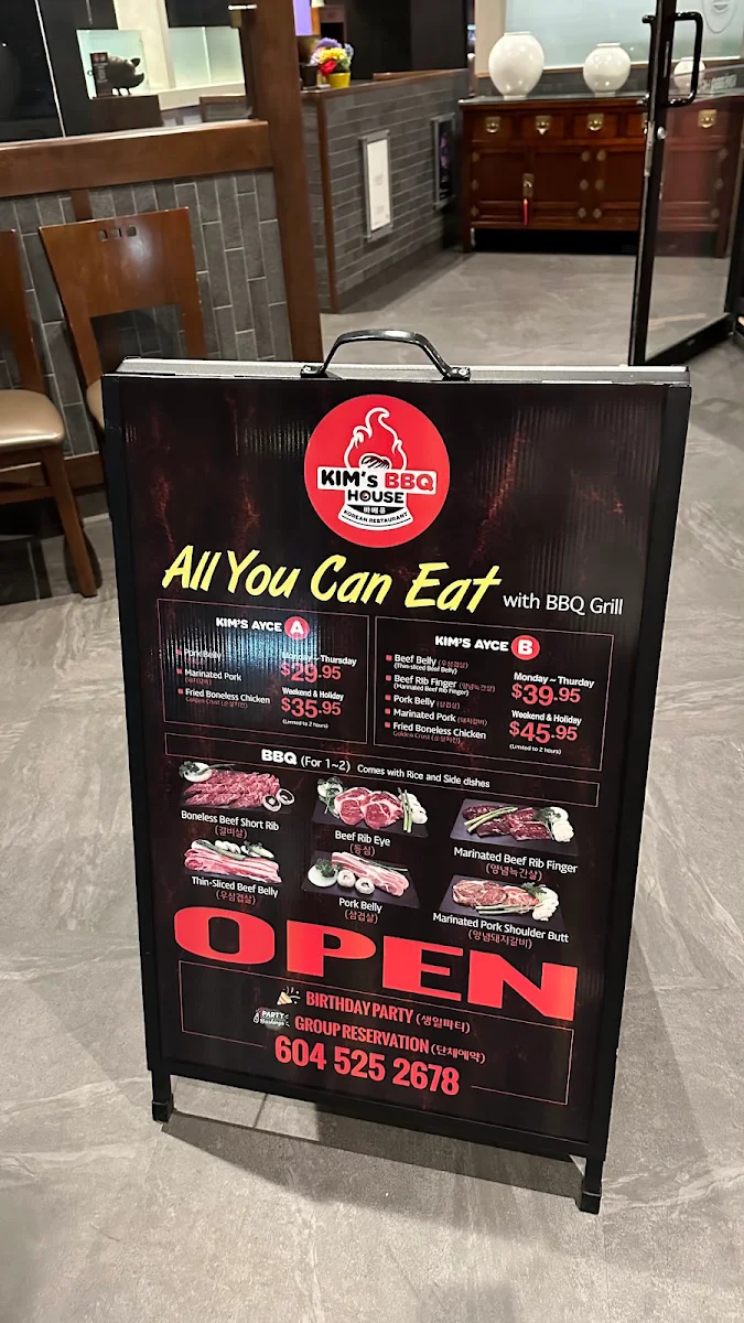 Menu, Kim's BBQ House