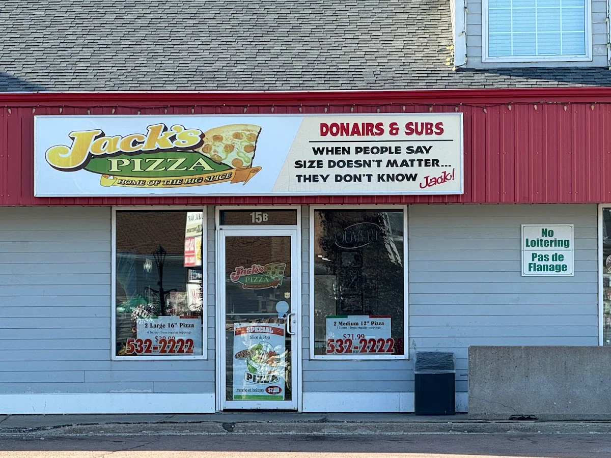 Menu, Jack's Pizza