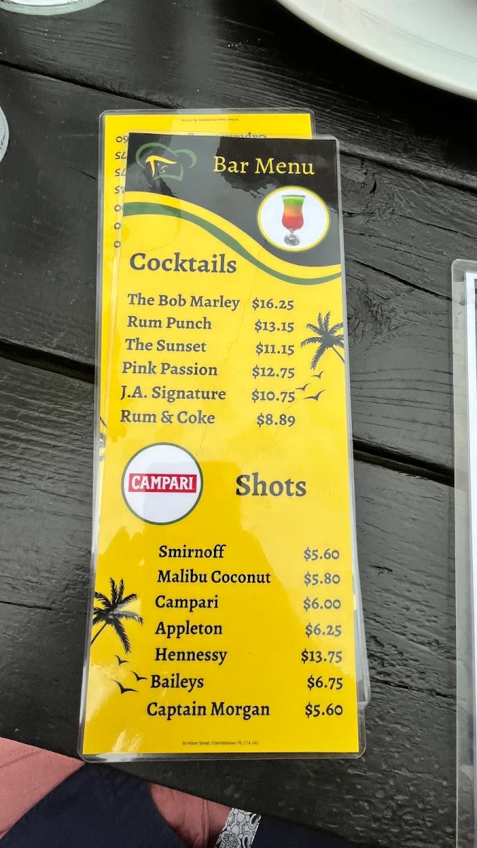 Menu, T's Kitchen & Lounge
